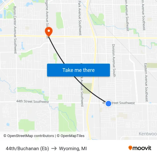 44th/Buchanan (Eb) to Wyoming, MI map