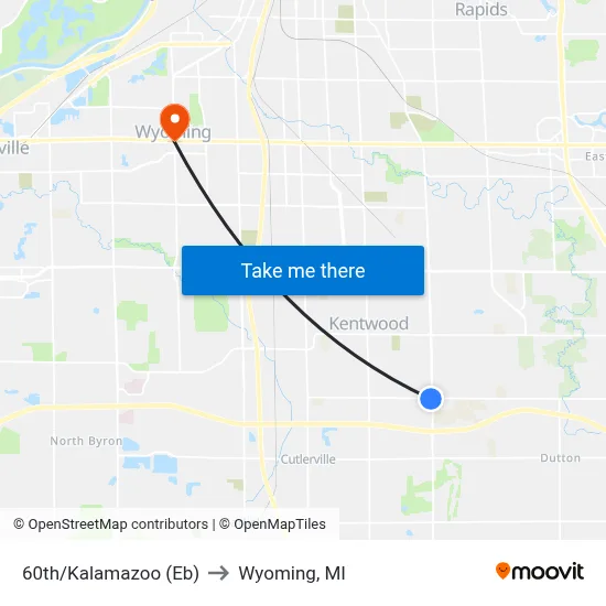 60th/Kalamazoo (Eb) to Wyoming, MI map