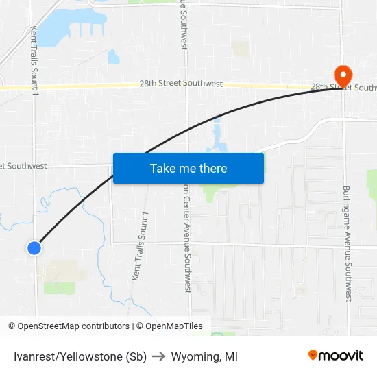 Ivanrest/Yellowstone (Sb) to Wyoming, MI map
