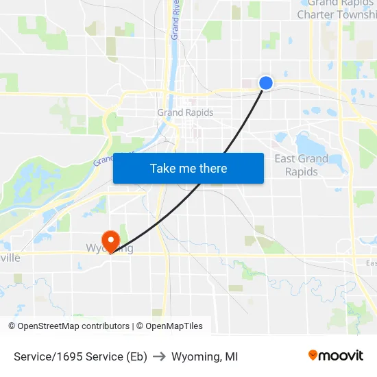Service/1695 Service (Eb) to Wyoming, MI map