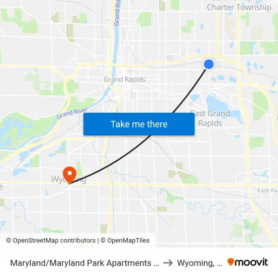 Maryland/Maryland Park Apartments (Sb) to Wyoming, MI map