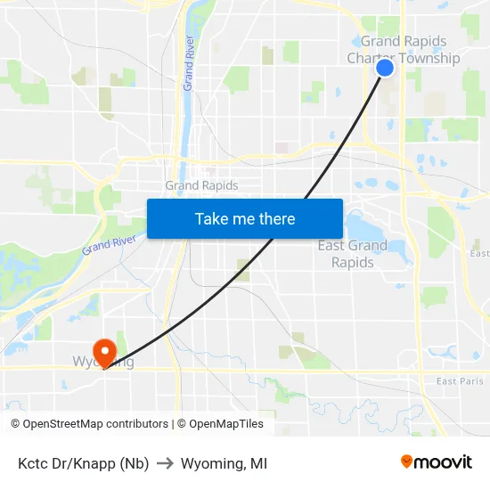 Kctc Dr/Knapp (Nb) to Wyoming, MI map
