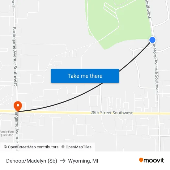 Dehoop/Madelyn (Sb) to Wyoming, MI map