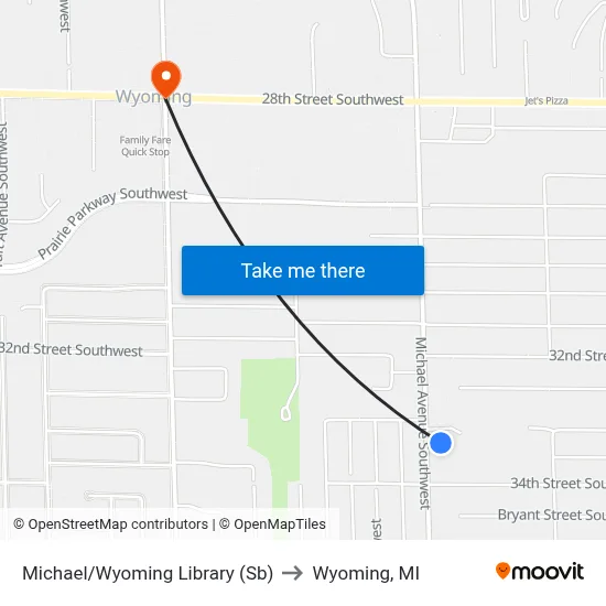 Michael/Wyoming Library (Sb) to Wyoming, MI map