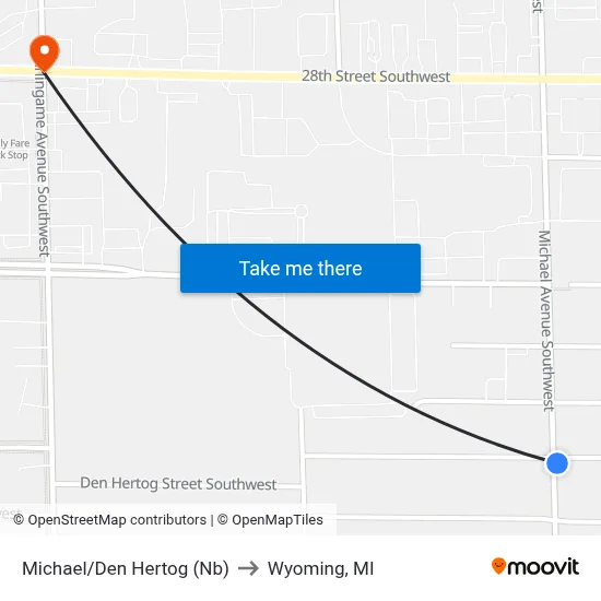 Michael/Den Hertog (Nb) to Wyoming, MI map