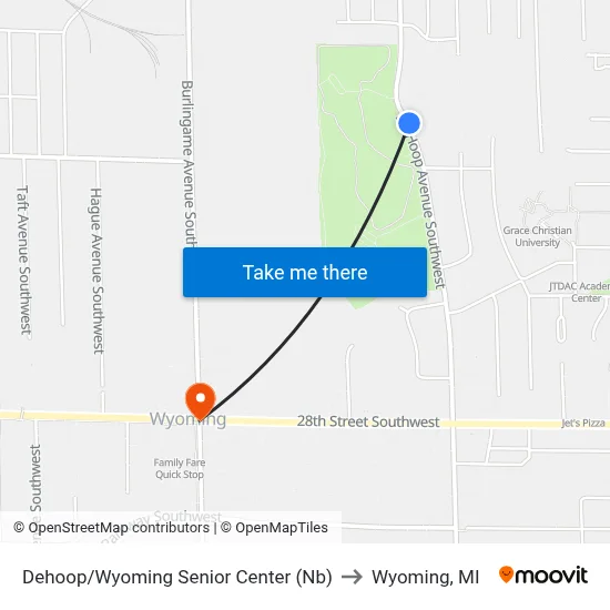 Dehoop/Wyoming Senior Center (Nb) to Wyoming, MI map
