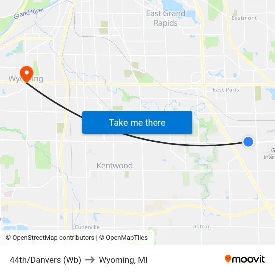 44th/Danvers (Wb) to Wyoming, MI map