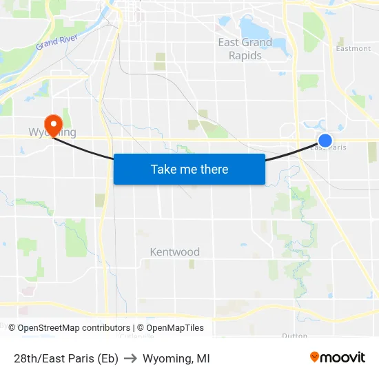 28th/East Paris (Eb) to Wyoming, MI map