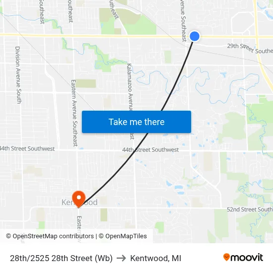 28th/2525 28th Street (Wb) to Kentwood, MI map