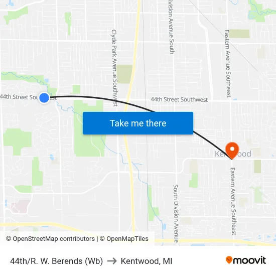 44th/R. W. Berends (Wb) to Kentwood, MI map