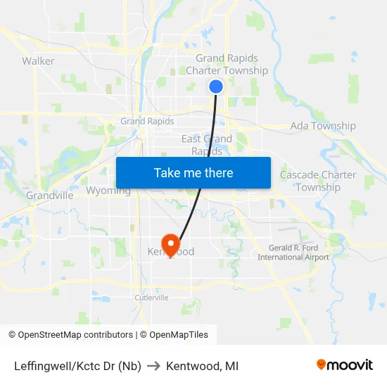 Leffingwell/Kctc Dr (Nb) to Kentwood, MI map