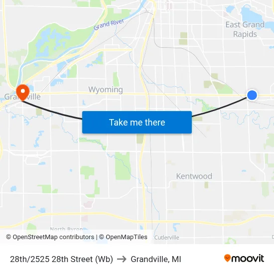 28th/2525 28th Street (Wb) to Grandville, MI map