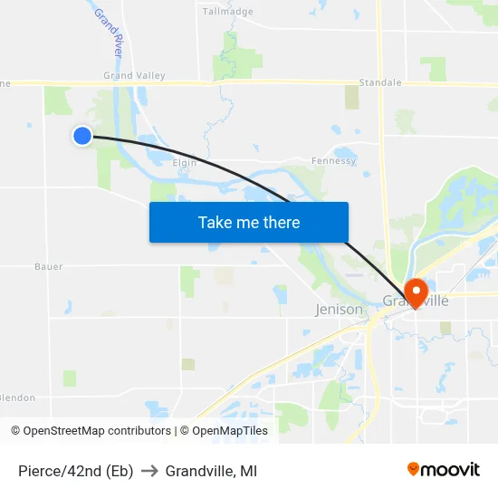Pierce/42nd (Eb) to Grandville, MI map