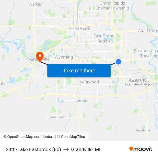 29th/Lake Eastbrook (Eb) to Grandville, MI map