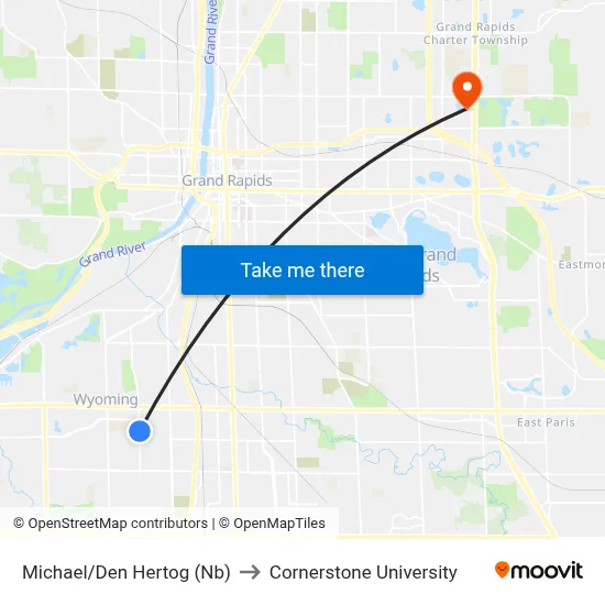 Michael/Den Hertog (Nb) to Cornerstone University map