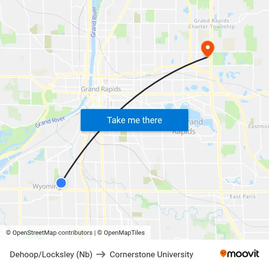 Dehoop/Locksley (Nb) to Cornerstone University map