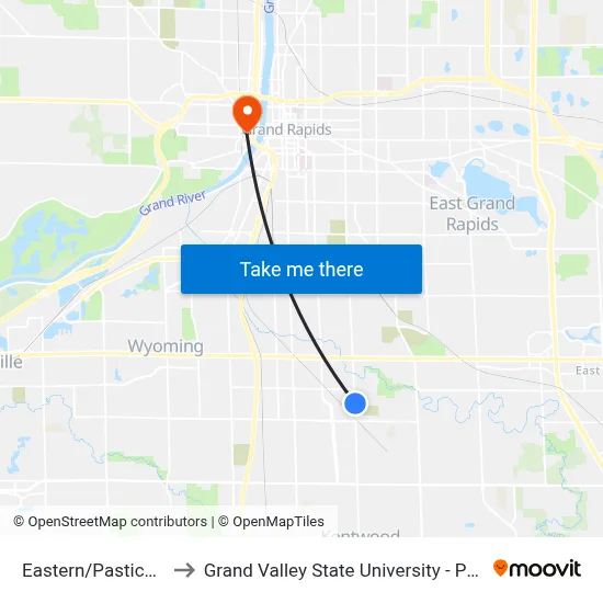 Eastern/Pastiche (Nb) to Grand Valley State University - Pew Campus map