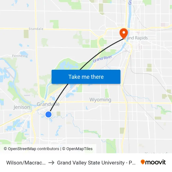 Wilson/Macrace (Nb) to Grand Valley State University - Pew Campus map