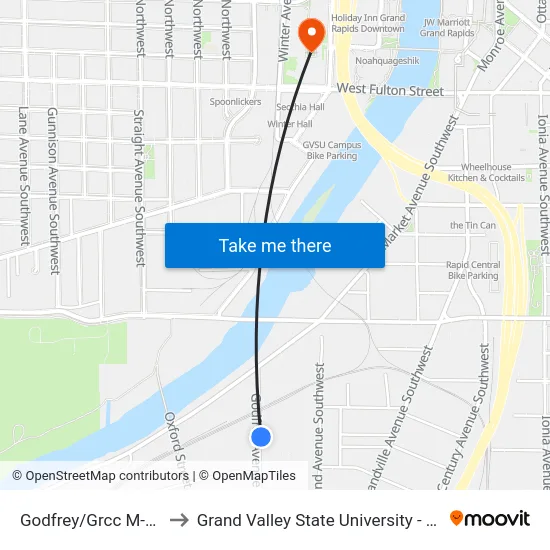 Godfrey/Grcc M-Tec (Nb) to Grand Valley State University - Pew Campus map