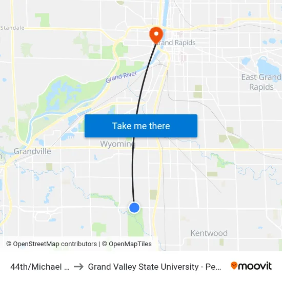 44th/Michael (Wb) to Grand Valley State University - Pew Campus map