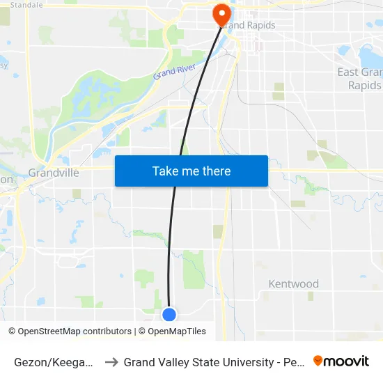 Gezon/Keegan (Wb) to Grand Valley State University - Pew Campus map