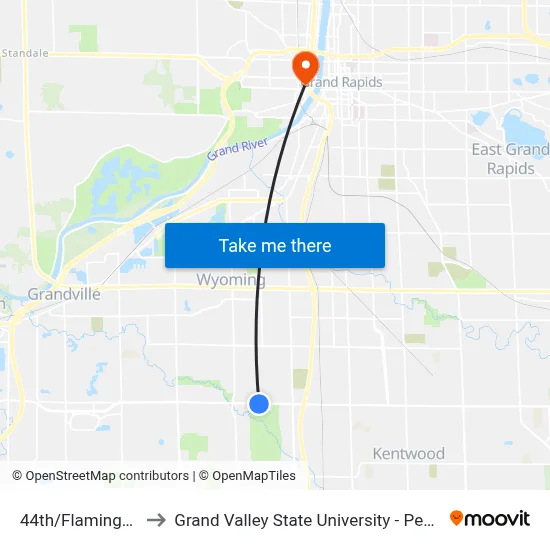 44th/Flamingo (Eb) to Grand Valley State University - Pew Campus map