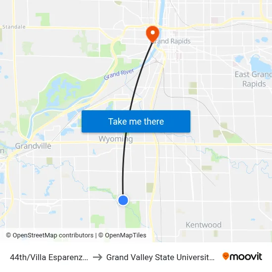 44th/Villa Esparenza Apts (Eb) to Grand Valley State University - Pew Campus map
