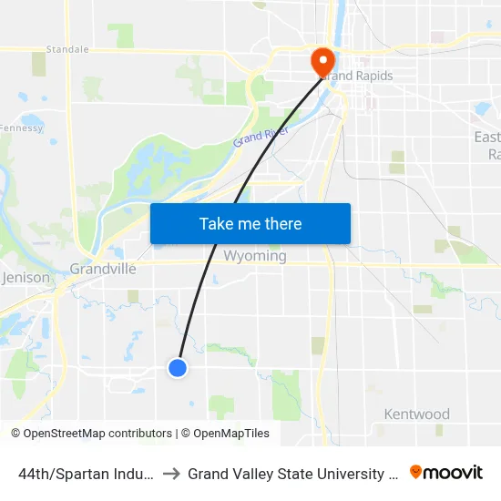 44th/Spartan Industrial (Eb) to Grand Valley State University - Pew Campus map