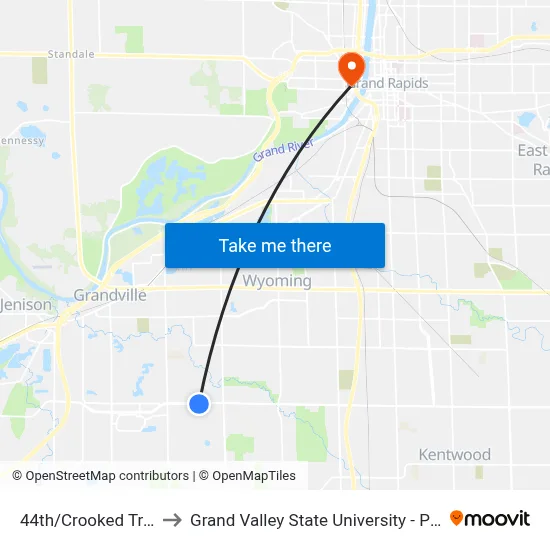 44th/Crooked Tree (Eb) to Grand Valley State University - Pew Campus map