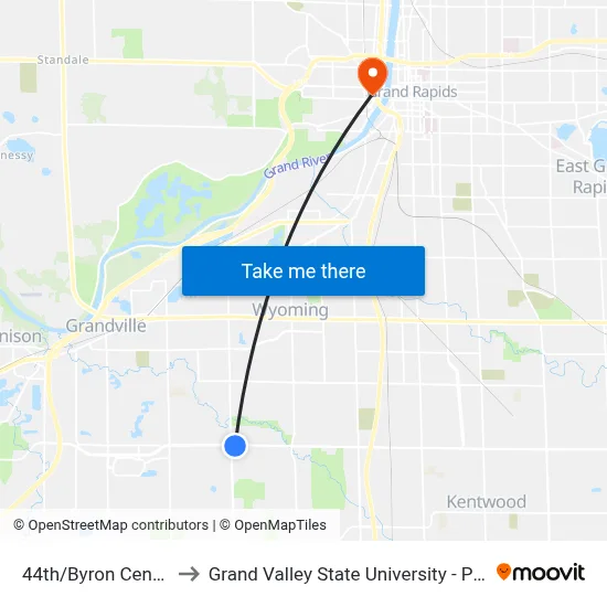 44th/Byron Center (Eb) to Grand Valley State University - Pew Campus map
