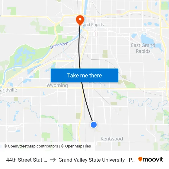 44th Street Station (Sb) to Grand Valley State University - Pew Campus map
