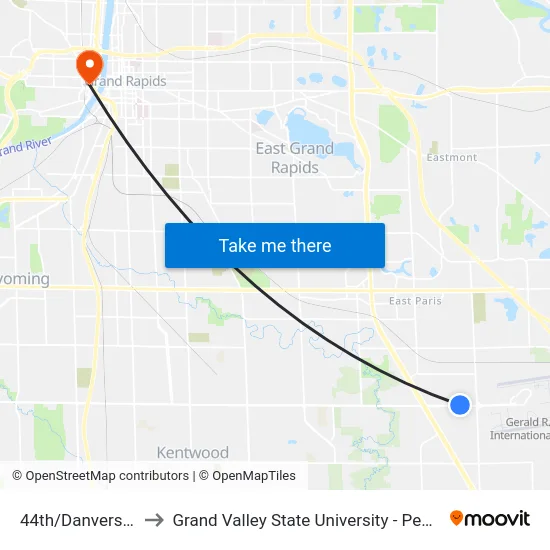 44th/Danvers (Wb) to Grand Valley State University - Pew Campus map