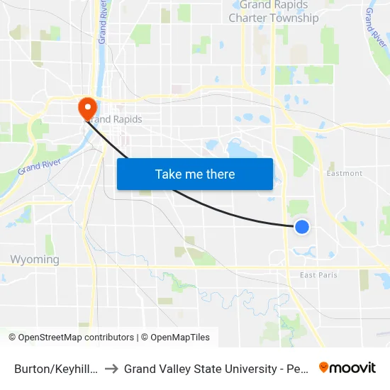 Burton/Keyhill (Wb) to Grand Valley State University - Pew Campus map