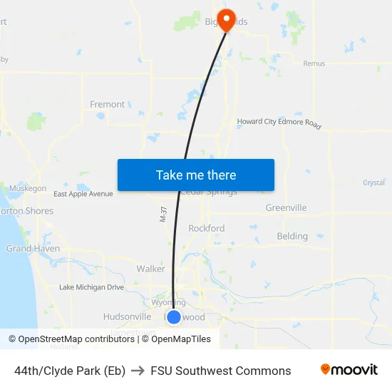 44th/Clyde Park (Eb) to FSU Southwest Commons map