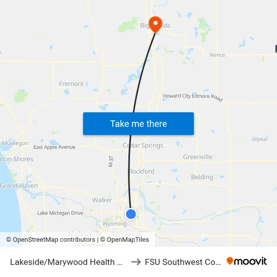 Lakeside/Marywood Health Center (Sb) to FSU Southwest Commons map