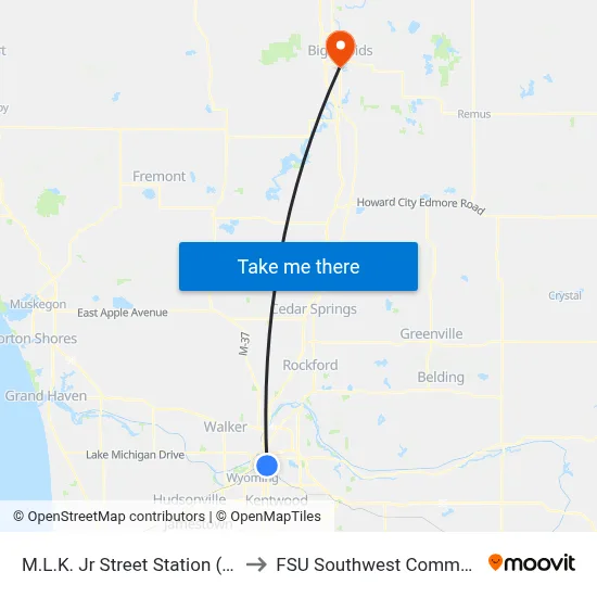 M.L.K. Jr Street Station (Sb) to FSU Southwest Commons map
