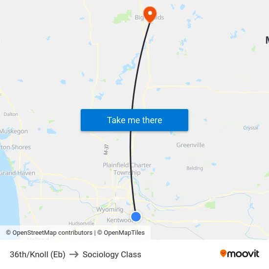 36th/Knoll (Eb) to Sociology Class map