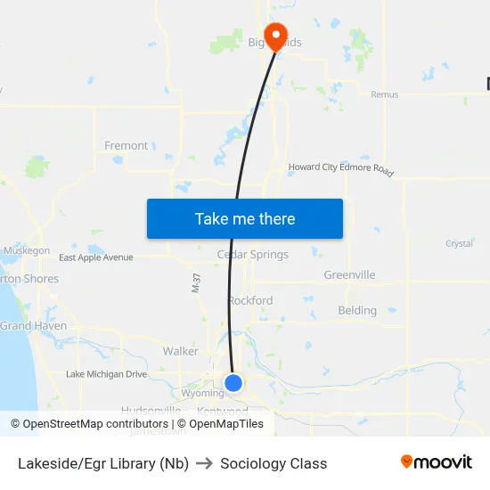 Lakeside/Egr Library (Nb) to Sociology Class map