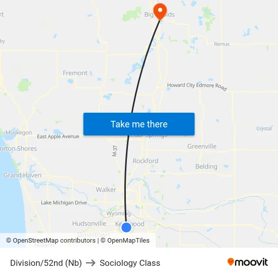 Division/52nd (Nb) to Sociology Class map
