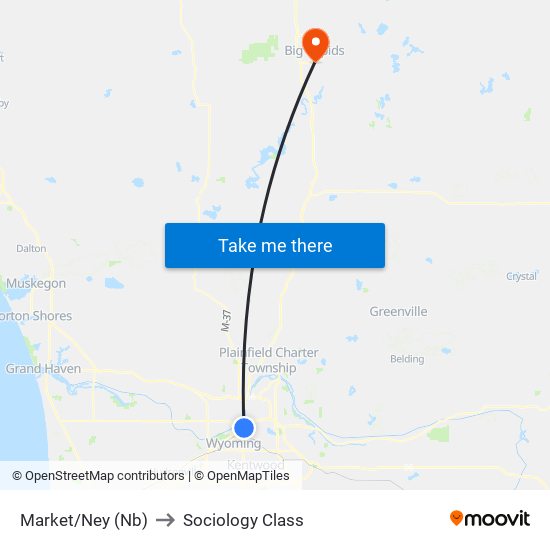 Market/Ney (Nb) to Sociology Class map