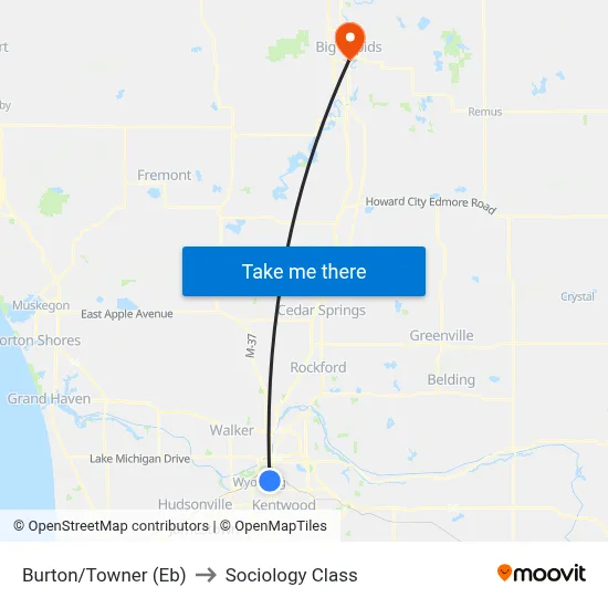 Burton/Towner (Eb) to Sociology Class map