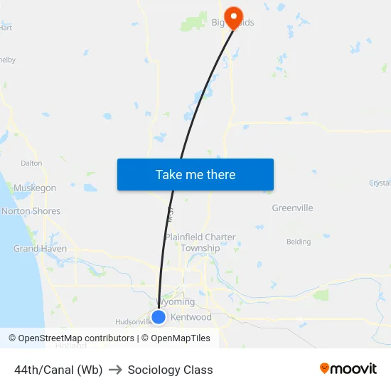 44th/Canal (Wb) to Sociology Class map