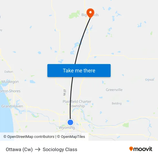 Ottawa (Cw) to Sociology Class map