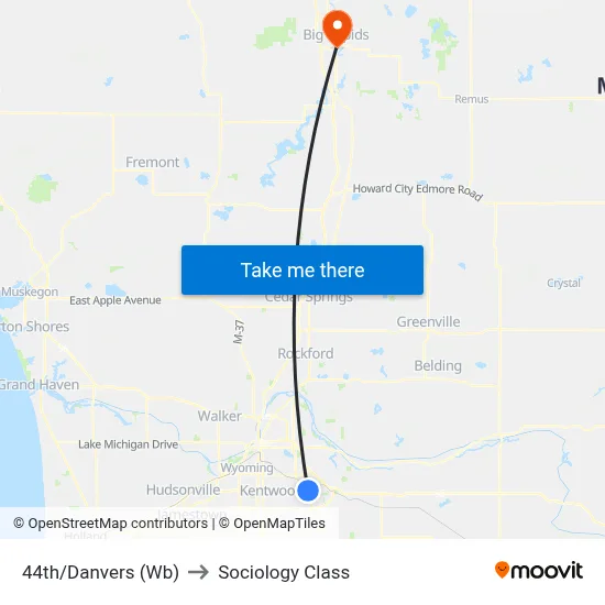 44th/Danvers (Wb) to Sociology Class map