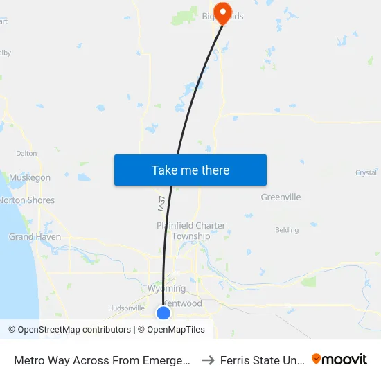 Metro Way/Er (Eb to Ferris State University map