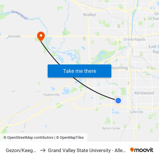 Gezon/Keegan (Eb) to Grand Valley State University - Allendale Campus map