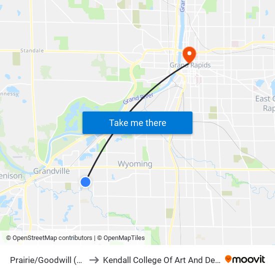 Prairie/Goodwill (Wb) to Kendall College Of Art And Design map