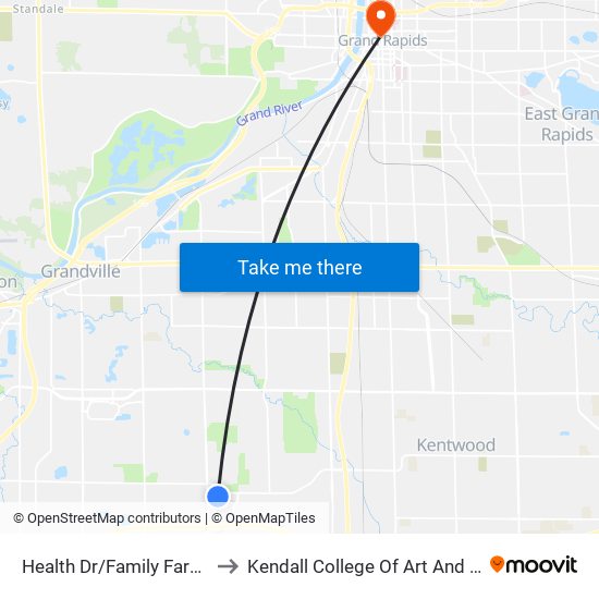 Health Dr/Family Fare (Wb) to Kendall College Of Art And Design map