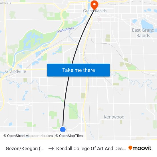 Gezon/Keegan (Eb) to Kendall College Of Art And Design map