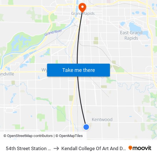 54th Street Station (Nb) to Kendall College Of Art And Design map